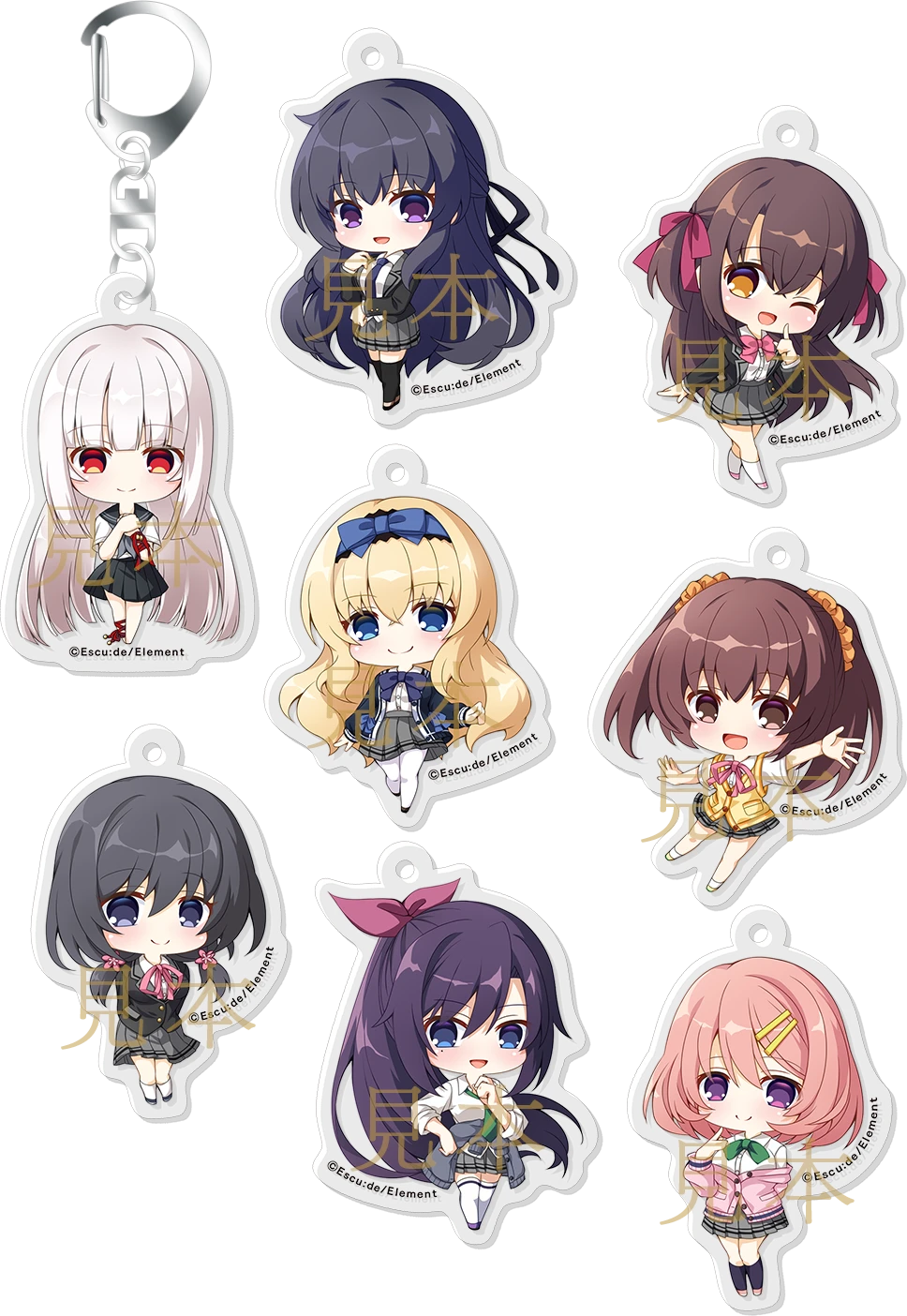 ヒロインアクリルキーホルダー8種セット